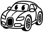 Coloriage Bugatti mignon style cartoon