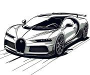 Coloriage Bugatti qui roule en plein vitesse