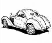 Coloriage Bugatti Royale vue de derri&egrave;re