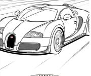 Coloriage Bugatti s'acc&eacute;l&egrave;re en plein air