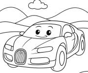 Coloriage Bugatti souriant de dessin anim&eacute;