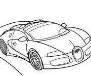 Coloriage Bugatti styl&eacute; en course