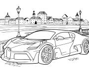 Coloriage Bugatti sur un pont