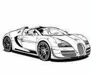 Coloriage Bugatti Veyron&nbsp;cabriolet puissante