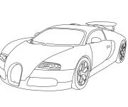 Coloriage Bugatti Veyron en noir et blanc