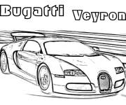 Coloriage Bugatti veyron sur la piste