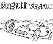 Coloriage Bugatti Veyron sur la piste de course