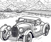 Coloriage Bugatti vintage basique