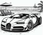 Coloriage Bugatti Vision Gran Turismo sur la plage