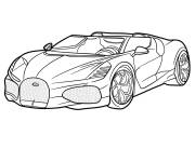 Coloriage Bugatti W16 Mistral 2024