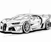 Coloriage Chiron Bugatti pour les fans de la vitesse