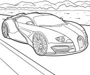 Coloriage Concept Bugatti EB sur la route