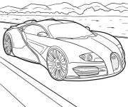 Coloriage Illustration Bugatti sur la route