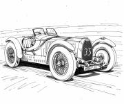 Coloriage Illustration Vintage Bugatti