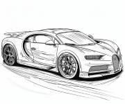 Coloriage Image de Bugatti Chiron super rapide