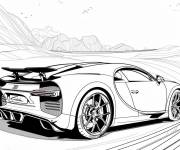 Coloriage La puissance de la voiture Bugatti