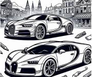 Coloriage Lamborghini Revuelto vs Bugatti Chiron
