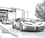 Coloriage Photo de Bugatti cars sur la rue