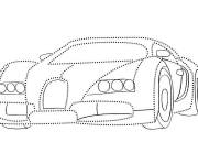 Coloriage Relier les points pour dessiner Bugatti