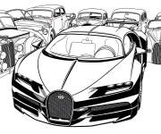 Coloriage Supercar Bugatti parmi les voitures classiques