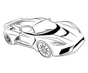 Coloriage et dessins gratuit Voiture Bugatti facile à imprimer
