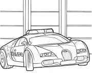 Coloriage Voiture de police Bugatti