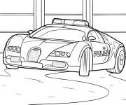 Coloriage Voiture de police Bugatti Veyron