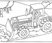 Coloriage Bulldozer chantier