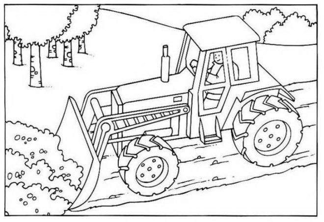 Coloriage Bulldozer chantier dessin gratuit à imprimer