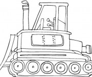 Coloriage et dessins gratuit Bulldozer en couleur à imprimer