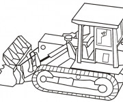 Coloriage et dessins gratuit Bulldozer en ligne à imprimer