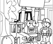Coloriage Bulldozer et L'ouvrier Disney