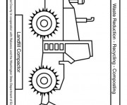 Coloriage et dessins gratuit Bulldozer pour recyclage à imprimer