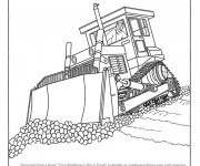 Coloriage Bulldozer véhicule de travaux