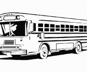 Coloriage Bus Enfant en noir et blanc