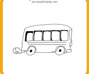 Coloriage Bus et le Thème de L'école