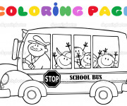 Coloriage Enfants heureux dans le Bus