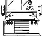 Coloriage Autobus vue de face