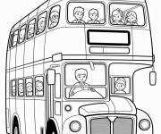 Coloriage Bus &agrave; deux niveaux vue de face