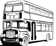 Coloriage et dessins gratuit Bus &agrave; double &eacute;tage en noir et blanc à imprimer