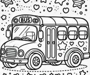 Coloriage Bus &agrave; motif