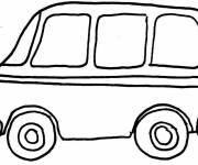 Coloriage Bus au crayon pour enfants