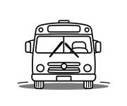 Coloriage Bus chibi de face