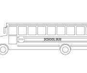 Coloriage Bus d'&eacute;cole en couleur jaune
