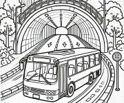 Coloriage Bus dans la ville