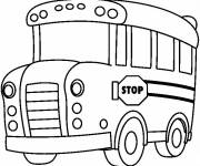 Coloriage Bus de l'&eacute;cole au crayon