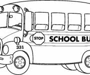Coloriage Bus &eacute;cole facile
