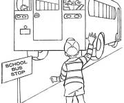Coloriage Bus et station du bus