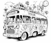 Coloriage Bus magique de rêve
