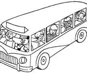 Coloriage Bus plein des &eacute;coliers